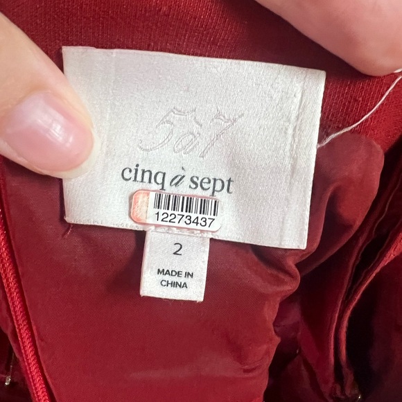 CINQ A SEPT DAKOTA DRESS - Red Cutout Cocktail Party Bodycon Midi Dress Size 2 - Picture 9 of 9